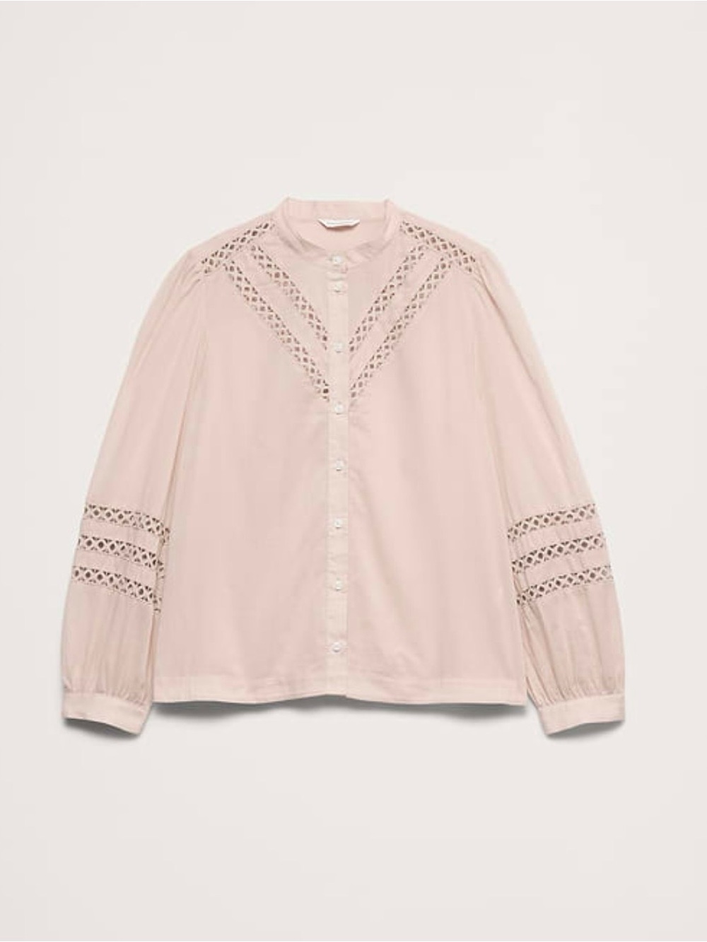 Banana Republic Cotton Inset-Lace Blouse